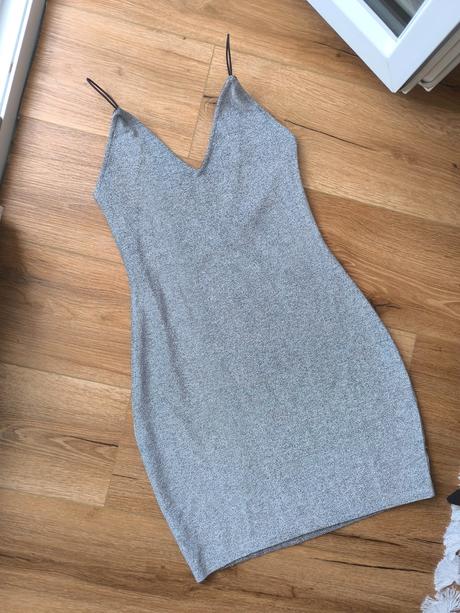 H&m strieborné trblietavé šaty, h&m,s