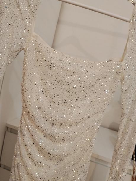 Oh polly marilla trblietavé mini šaty, s / xs