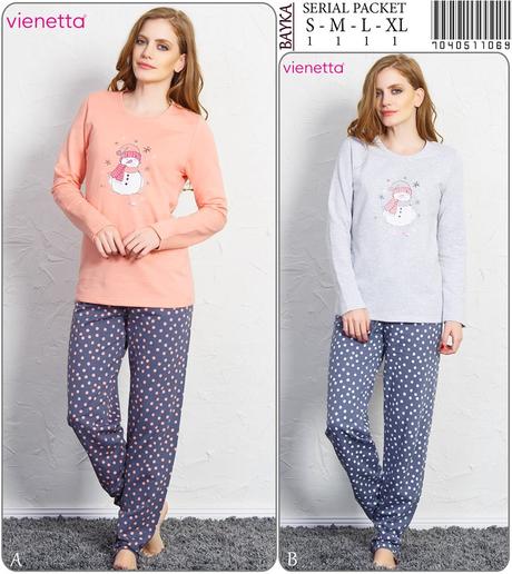 Dámske kvalitné bavlnené pyžamo, vienetta secret,l - xxxl