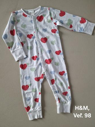 H&m overal pyžamko srdiečka veľ.86, h&m,86