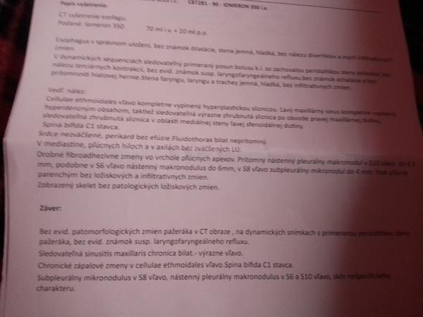 Sú moje výsledky z CT v poriadku?
