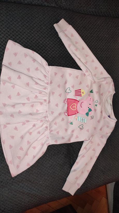 Mikinové šaty peppa pig veľ. 98/104, h&m,98