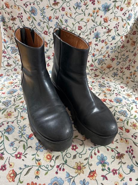 Topánky celokožené na platforme, 38