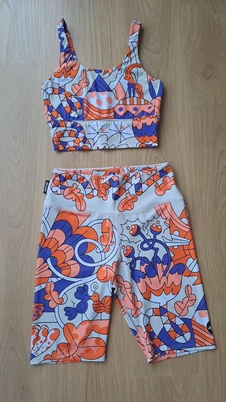 Elastické šortky + crop top abraka, m