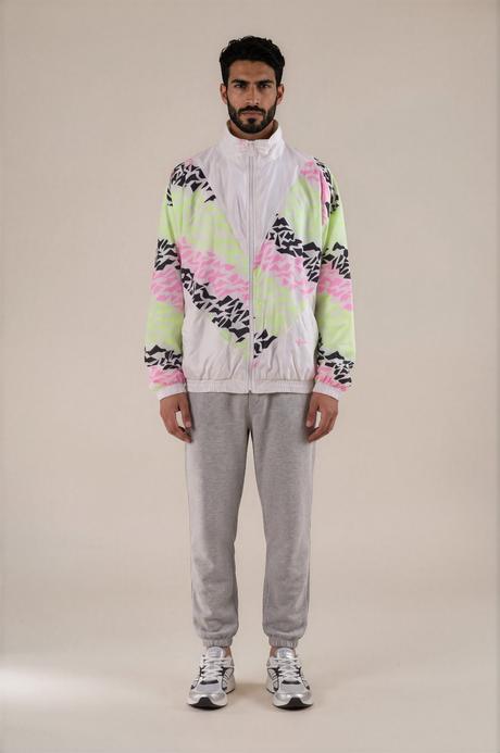 Vintage 80s/90s neon windbreaker overzize unisex, l