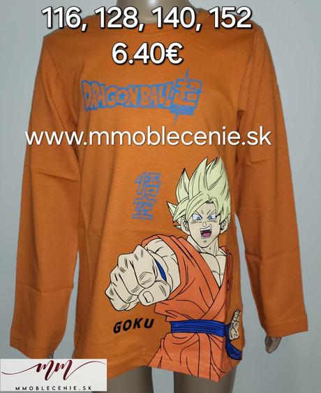 Tričko dragon ball, disney,116 / 128 / 140 / 152