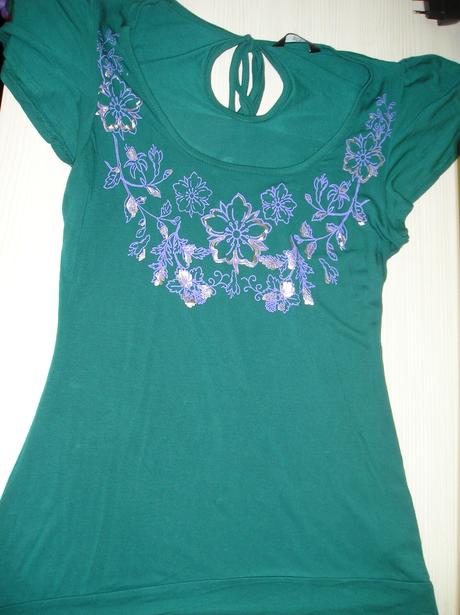 Tyrkysové dlhšie tričko , tesco,38