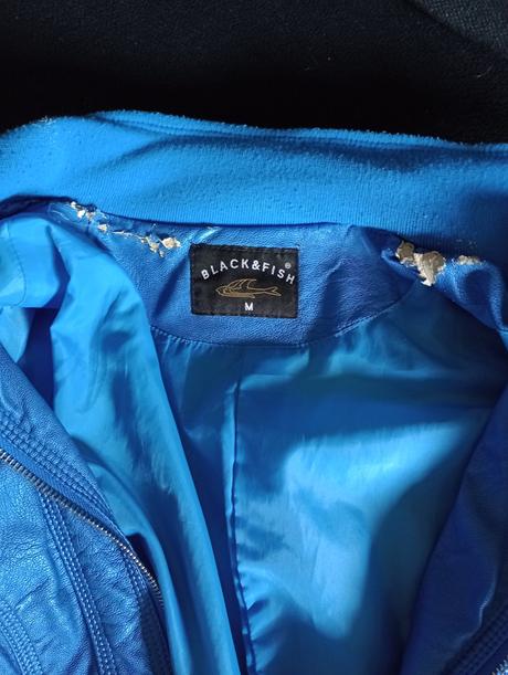 Modrá koženková bundička, m