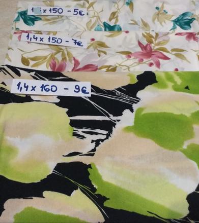 Zbytky látok na blúzky+ úplet,