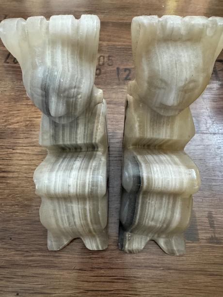 Pár aztéckych onyxových zarážok vintage,