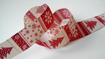 Stuha vianočná s drôtom 40 mm, 