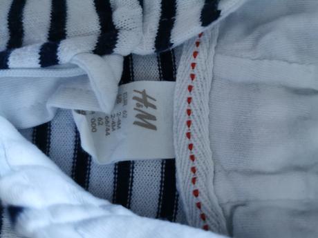 Bielo modrá pásikavá mikina na zips h&m, h&m,62