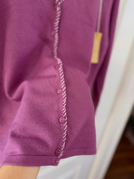 Vlnený kardigan s ozdobným výstrihom, m