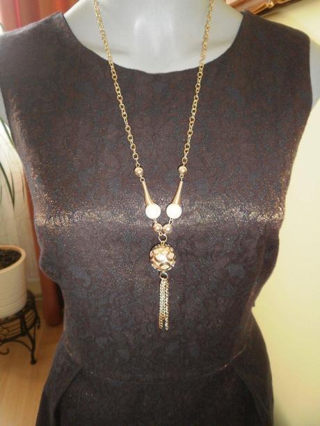 Spoločenské hnedo zlaté šaty, f&f,38