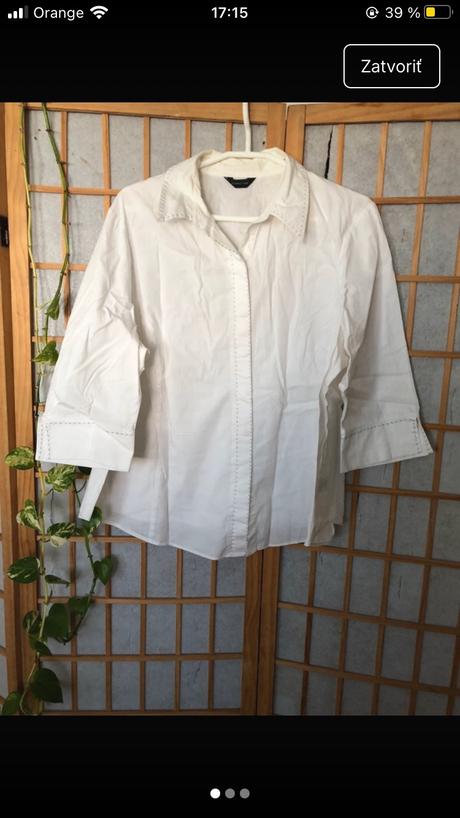 Biela bavlnená košeľa/ biela košeľa, zara,xl