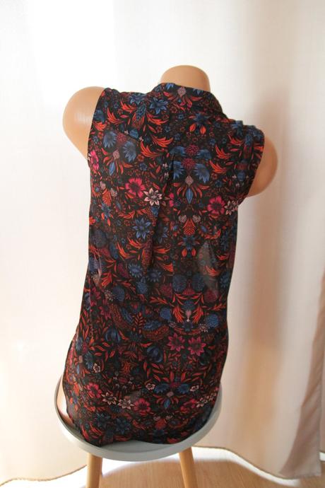 Čierna kvetovaná košeľa h&m, h&m,xs