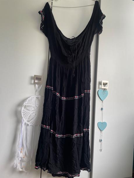 Čierne letné šaty viazanie okolo krku, m