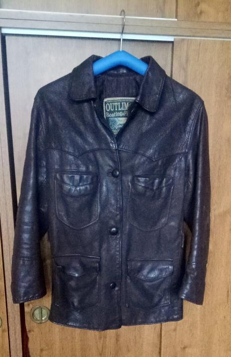 Krátky kožený kabát - m, m