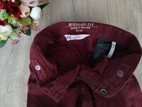 Bordové regular fit h&m nohavice, v. 104, h&m,104