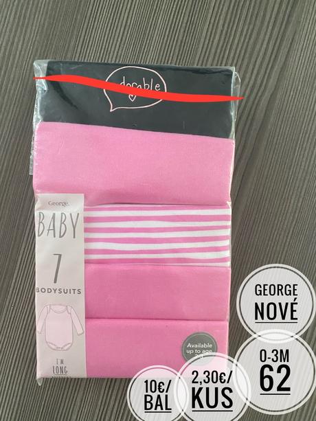 Body s krátkym aj dlhým rukávom, bodytielka, george,62 - 92