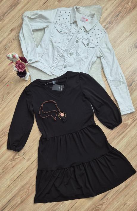 Dámsky set- šaty a riflová bunda+náhrdelník grátis, esmara,xs