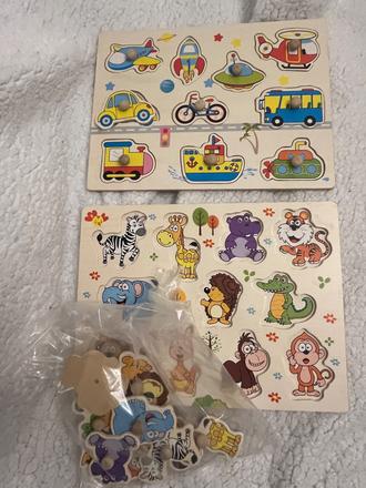 Drevené puzzle zvieratká alebo dopravné prostriedk,