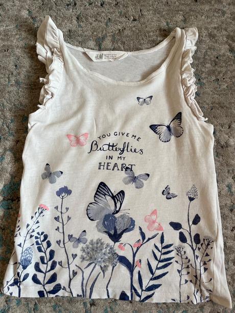 3x tričko s volánovým rukávom, 110