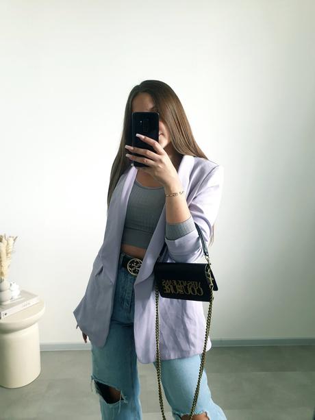 Fialové sako m/l, m