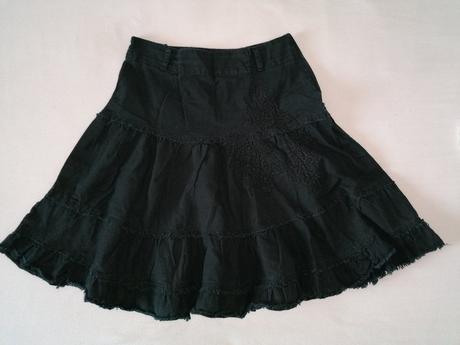 Ľanová a bavlnená sukňa, s