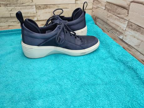 Ecco 37 - dámske kožené tmavomodré topánky, ecco,37