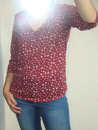 Bordovočervený tenký pulóvrik s, s