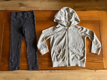 Teplejšia súprava jegginsy a mikina, h&m,110