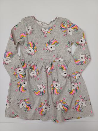 Šaty jednorožci - dlhý rukáv, h&m,98