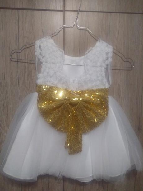 Biele detské spoločenské šaty, 80