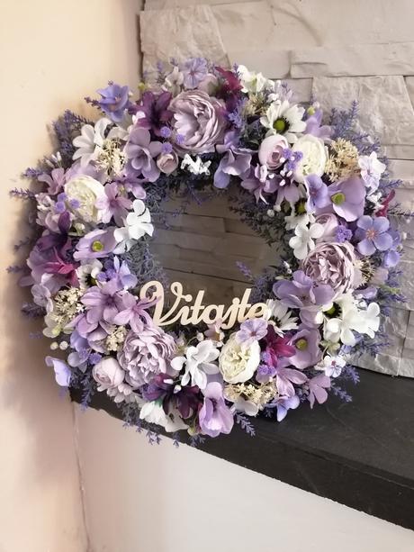 Levanduľovy veniec 45cm s nápisom, 
