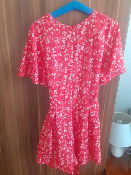 Červený dievčenský šatový overal, amisu,40