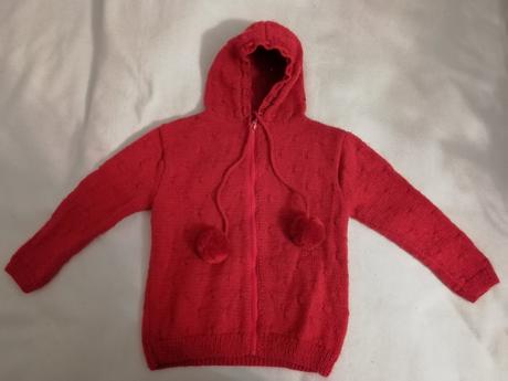 Štrikovaný svetrík s kapuckou na 6 rokov, 128