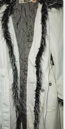 Kabát elegantný s odnímateľnú vložku aj kožušinku,, 176