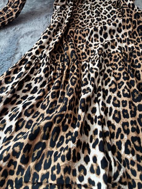 Tigrované maxi šaty, h&m,s