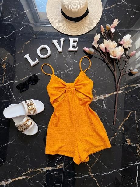 Mandarínkový overal pull&bear, pull&bear,xs