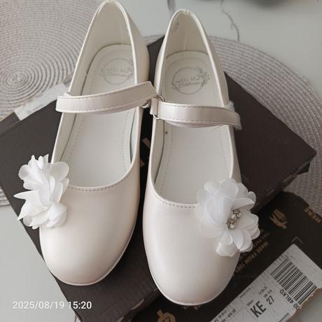 Biele slavnostne topanky, s postou, nelli blu,33