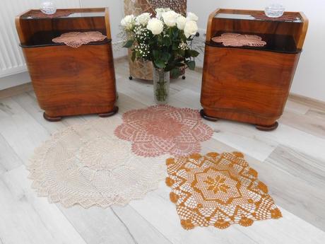 Háčkované hnedá + krémová, 