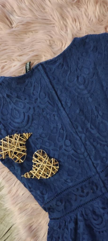 Modré krajkove šaty, h&m,xs