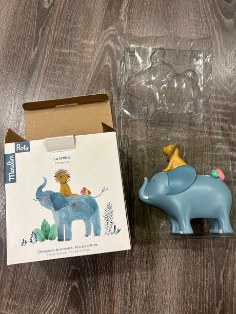 Moulin roty pokladnicka slonik modry, 