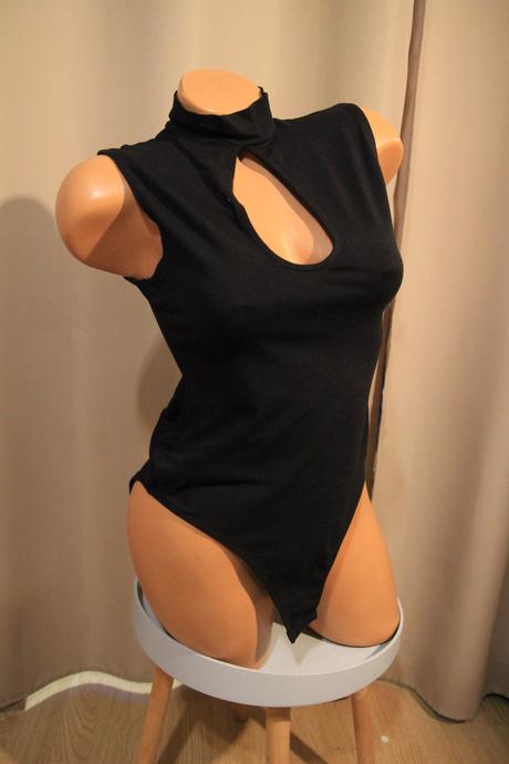 Čierny bavlnený body top, h&m, h&m,m