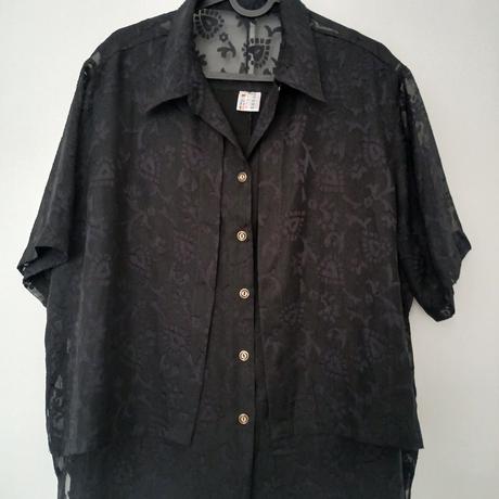 Čierne šaty s ležérnym transparentným topom, 46