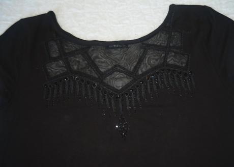 Čierny top s tylom a flitrami, veľ. xl, xl
