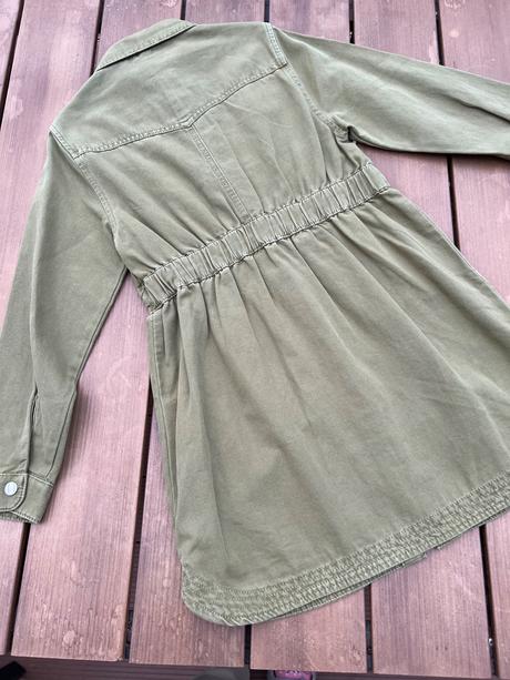 Olivové košeľové šaty zara 152, zara,152