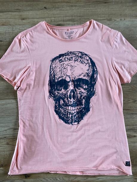 Tričko lososové s lebkou, xxl