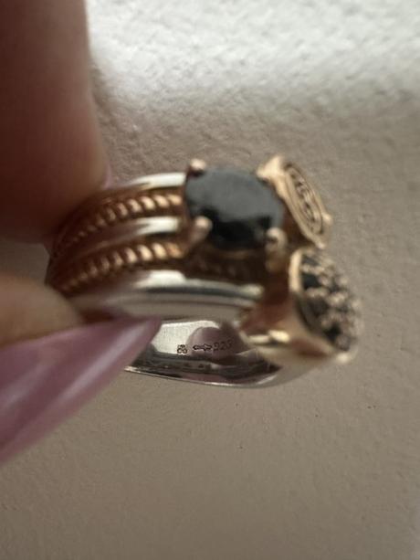 Prsteň so striebra a pozlátením gold rose ti sento,